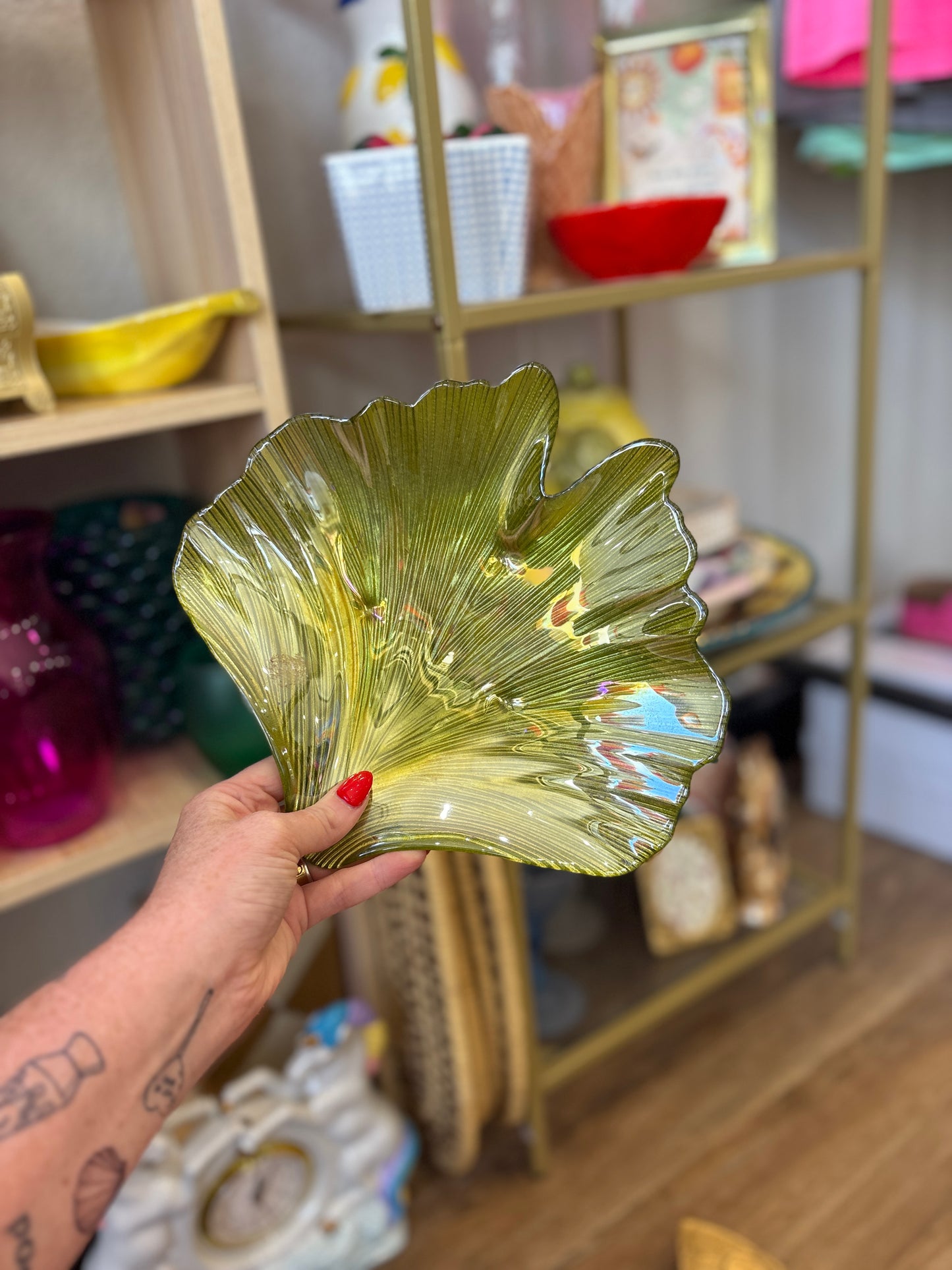 Glass Leaf Platter