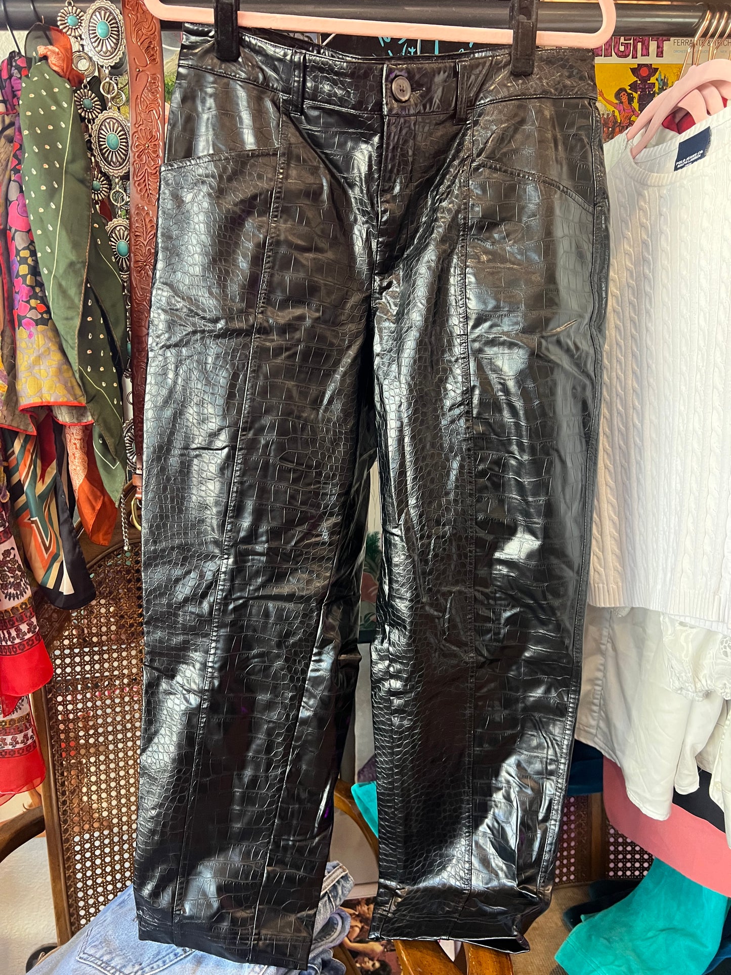 Faux Leather Snake Print Pants (12)