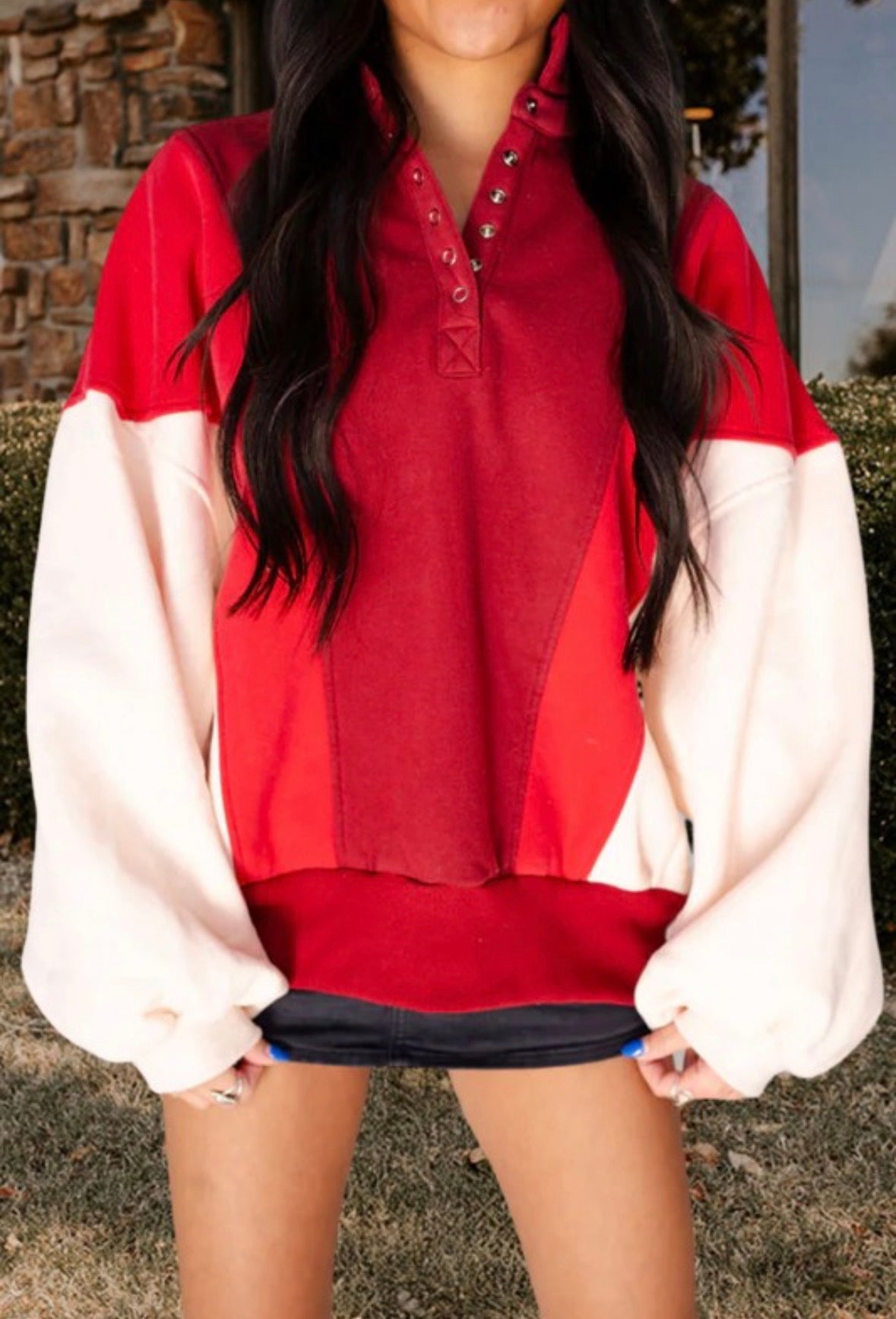 Colorblock Patchwork Oversized Sweatshirt