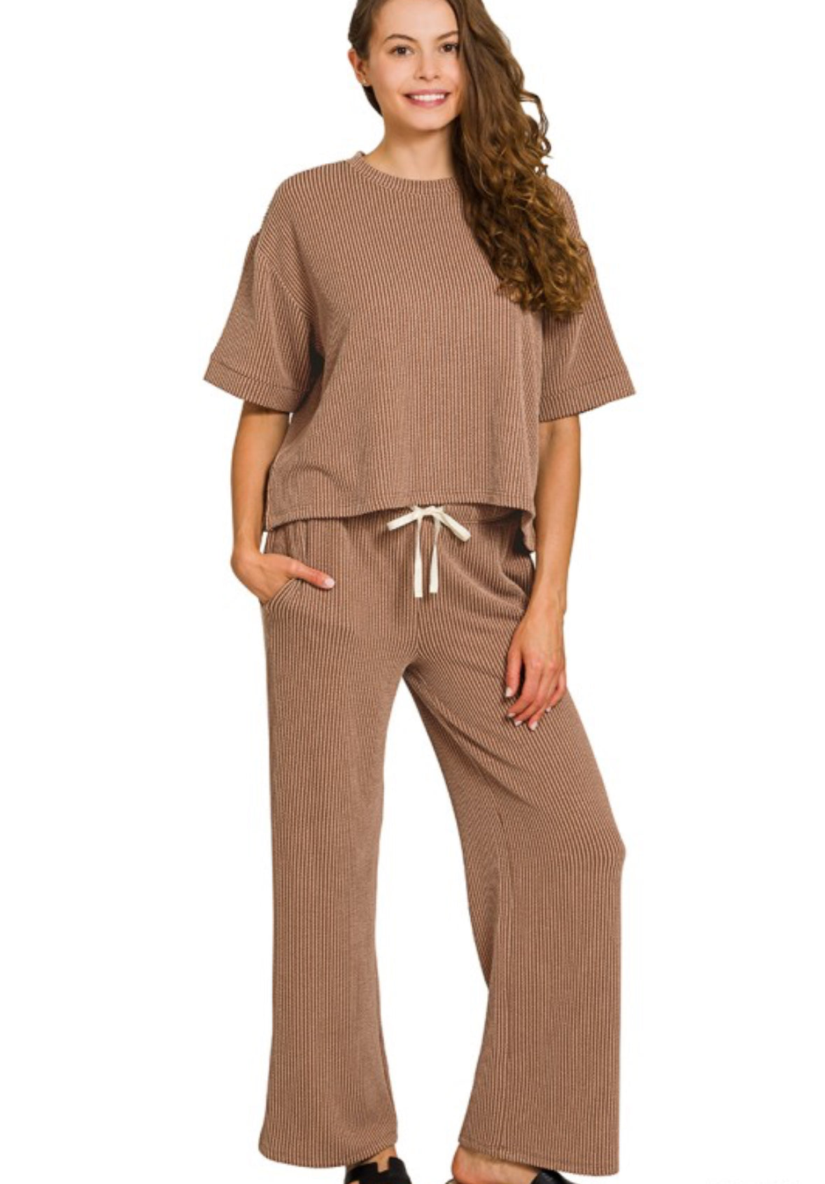 Ribbed Tee & Pant Set