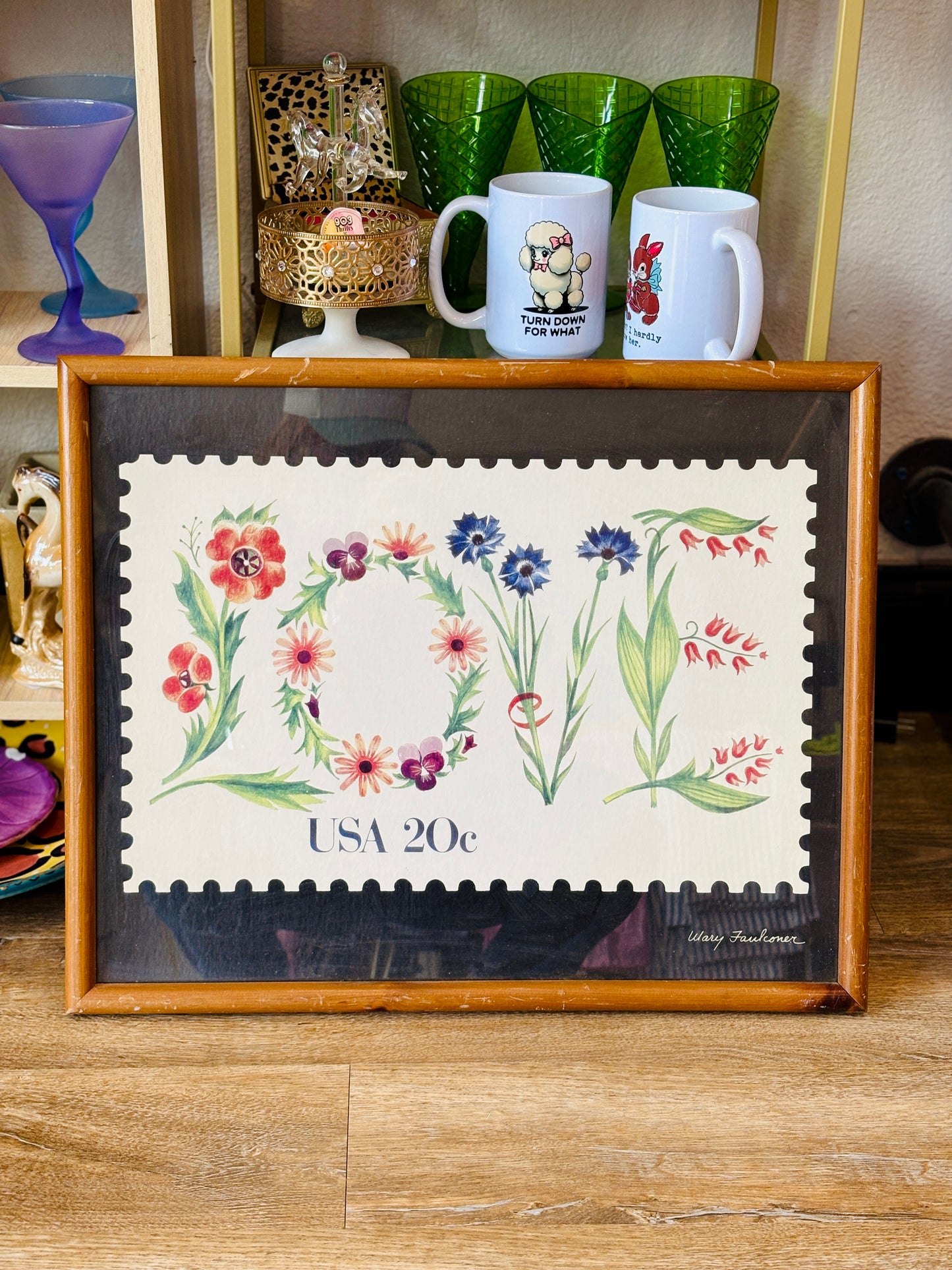 Vintage LOVE Stamp Art