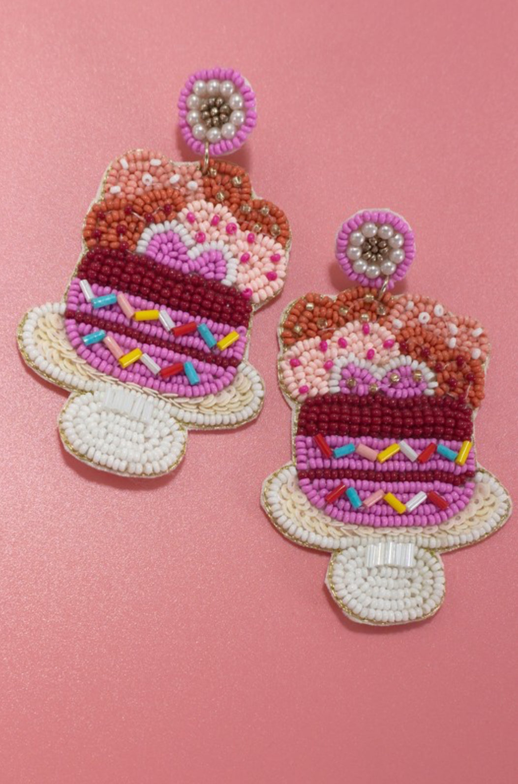 BEADED CAKE EARRINGS