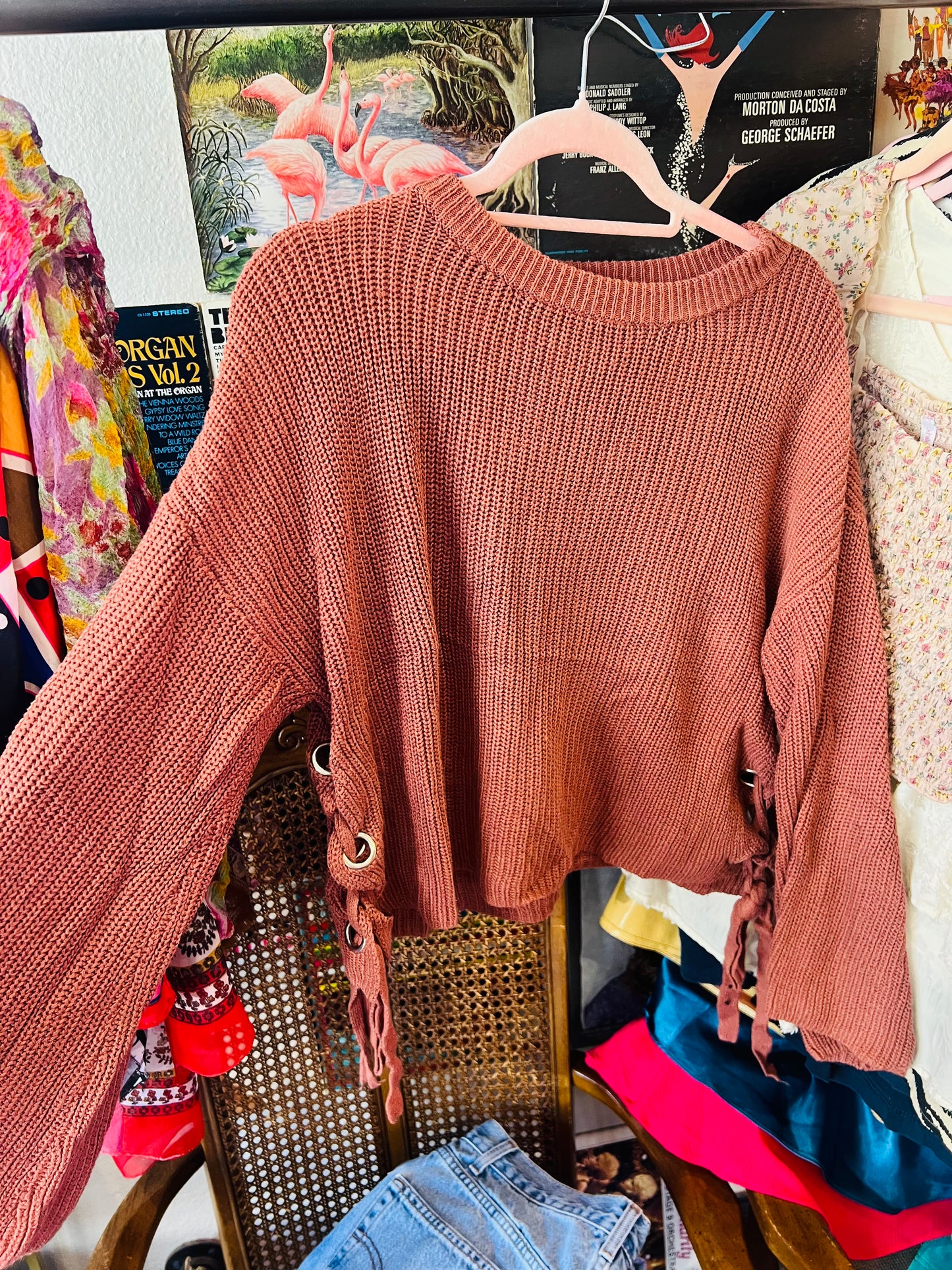 Rust Sweater With Tie Side (L)