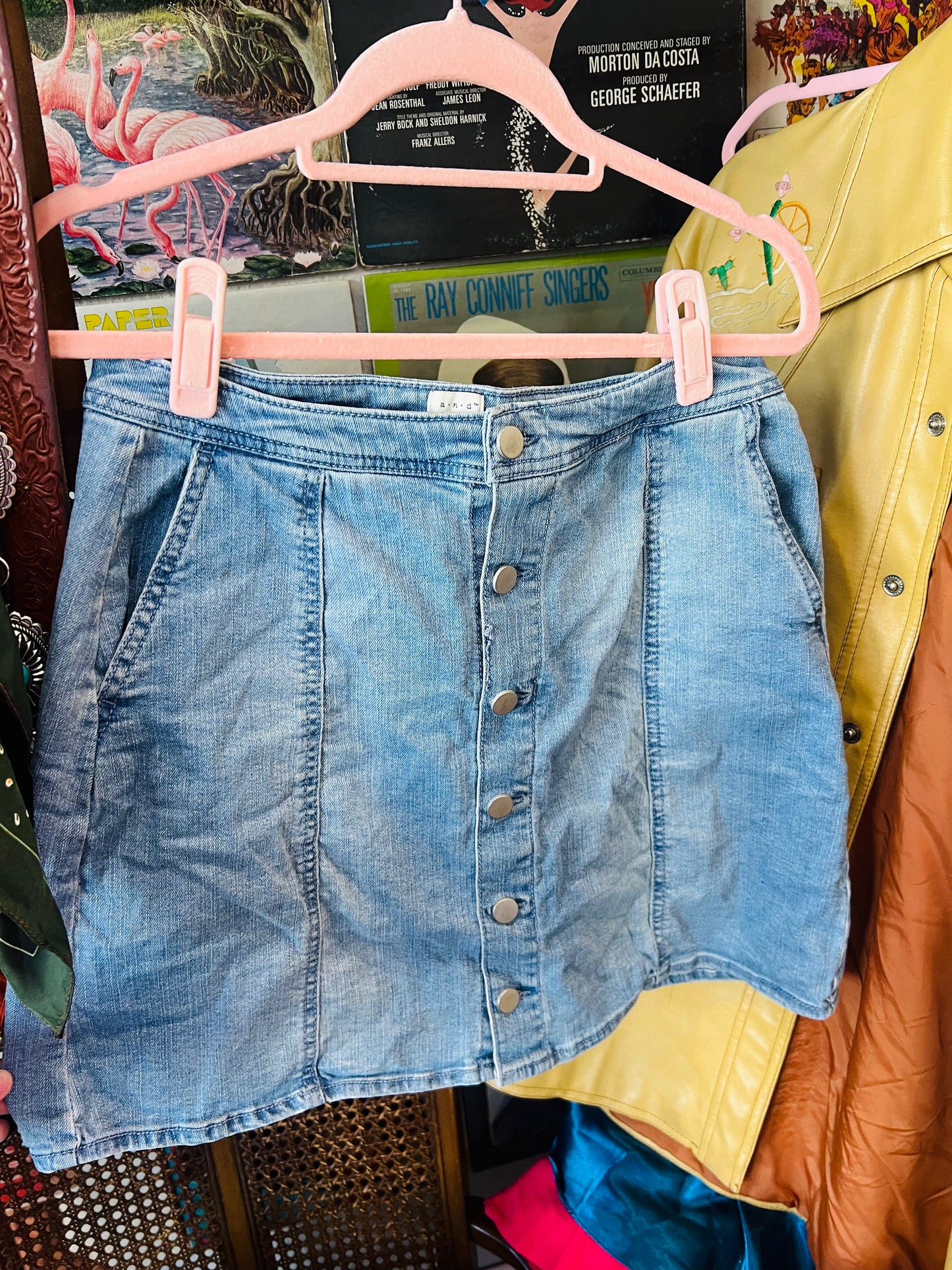 Blue Jean Button Down Skirt (12)