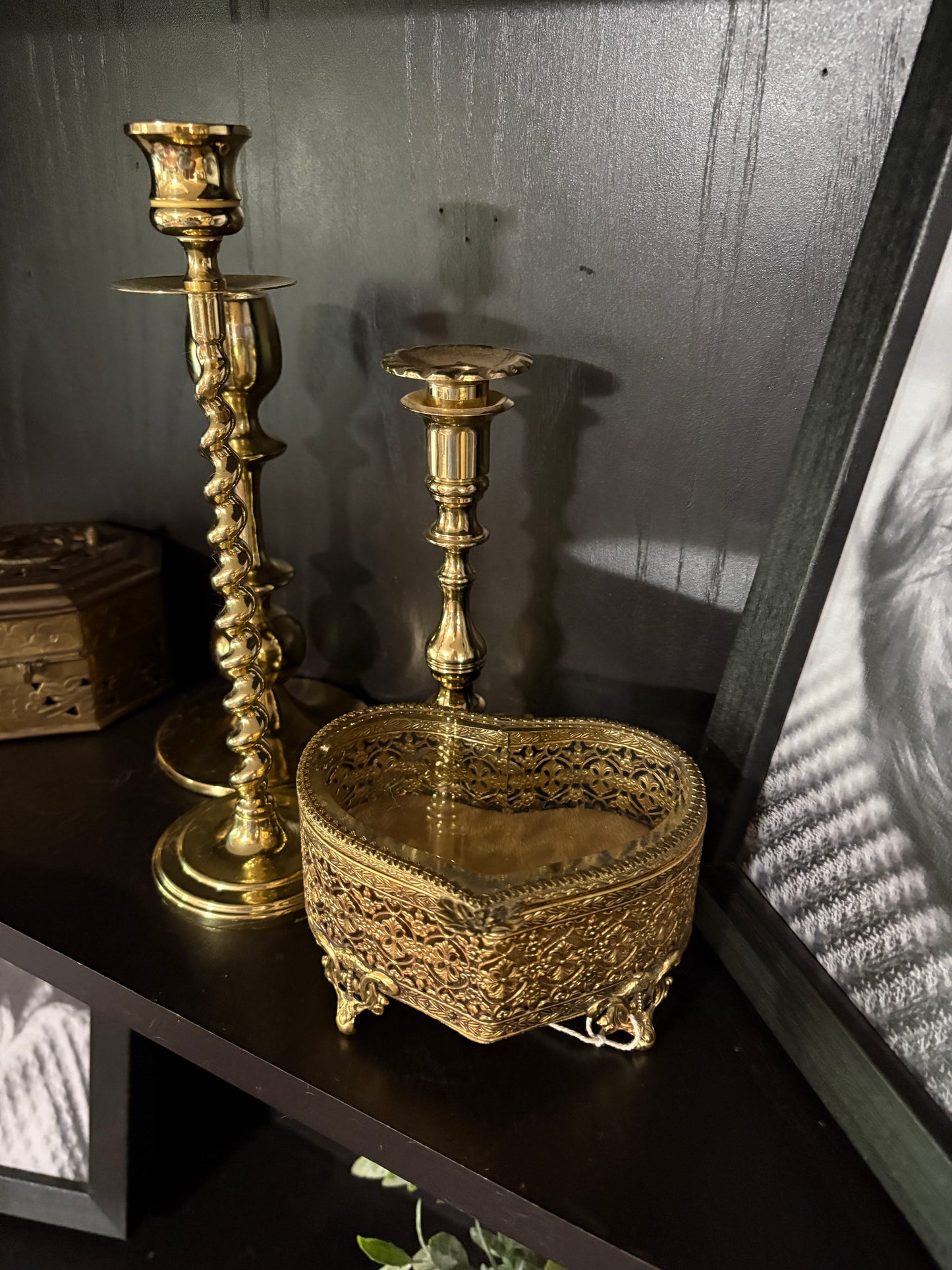 Brass Heart Jewelry Box