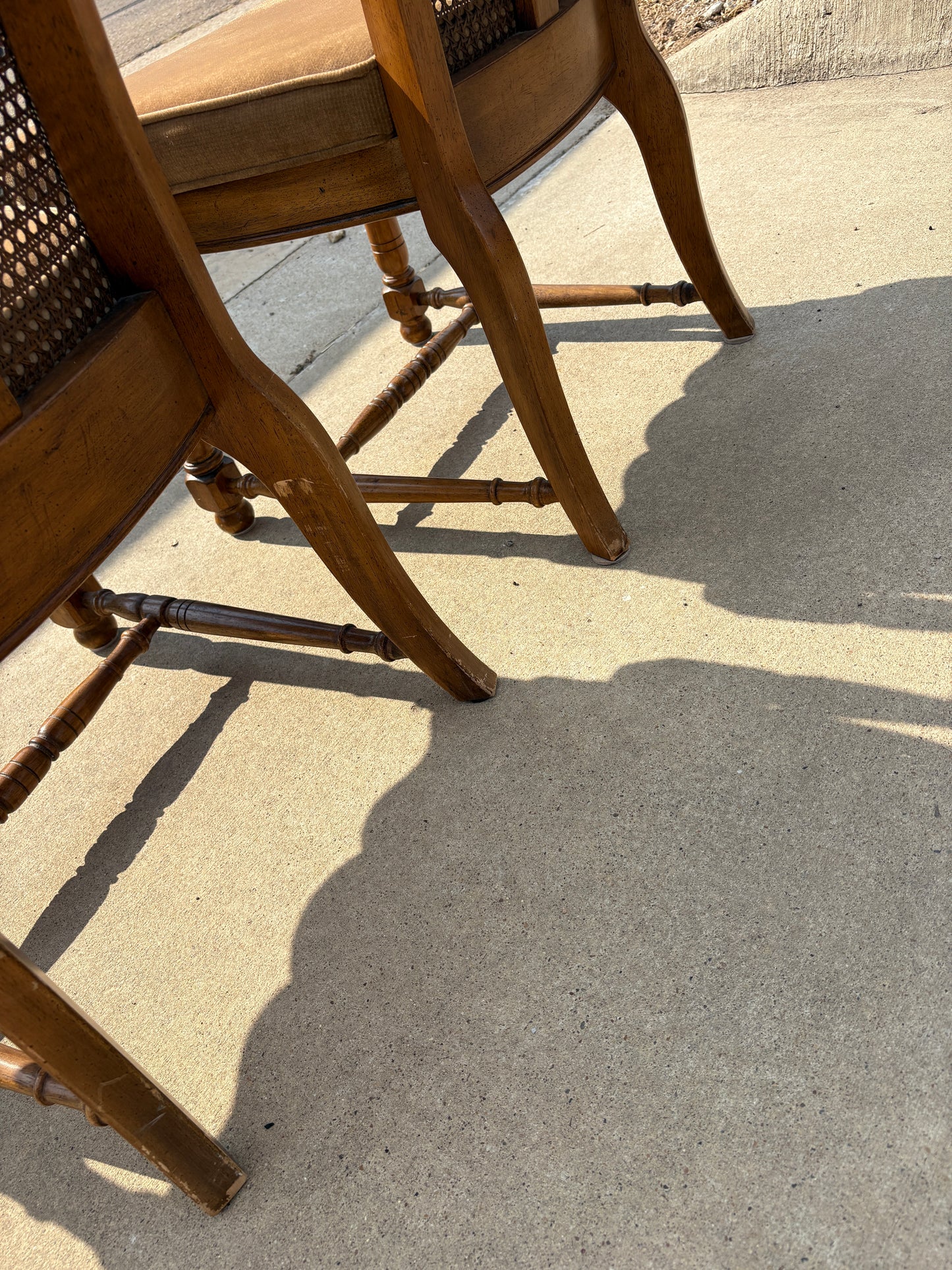 Set of 2 Vintage Cane Back Chairs