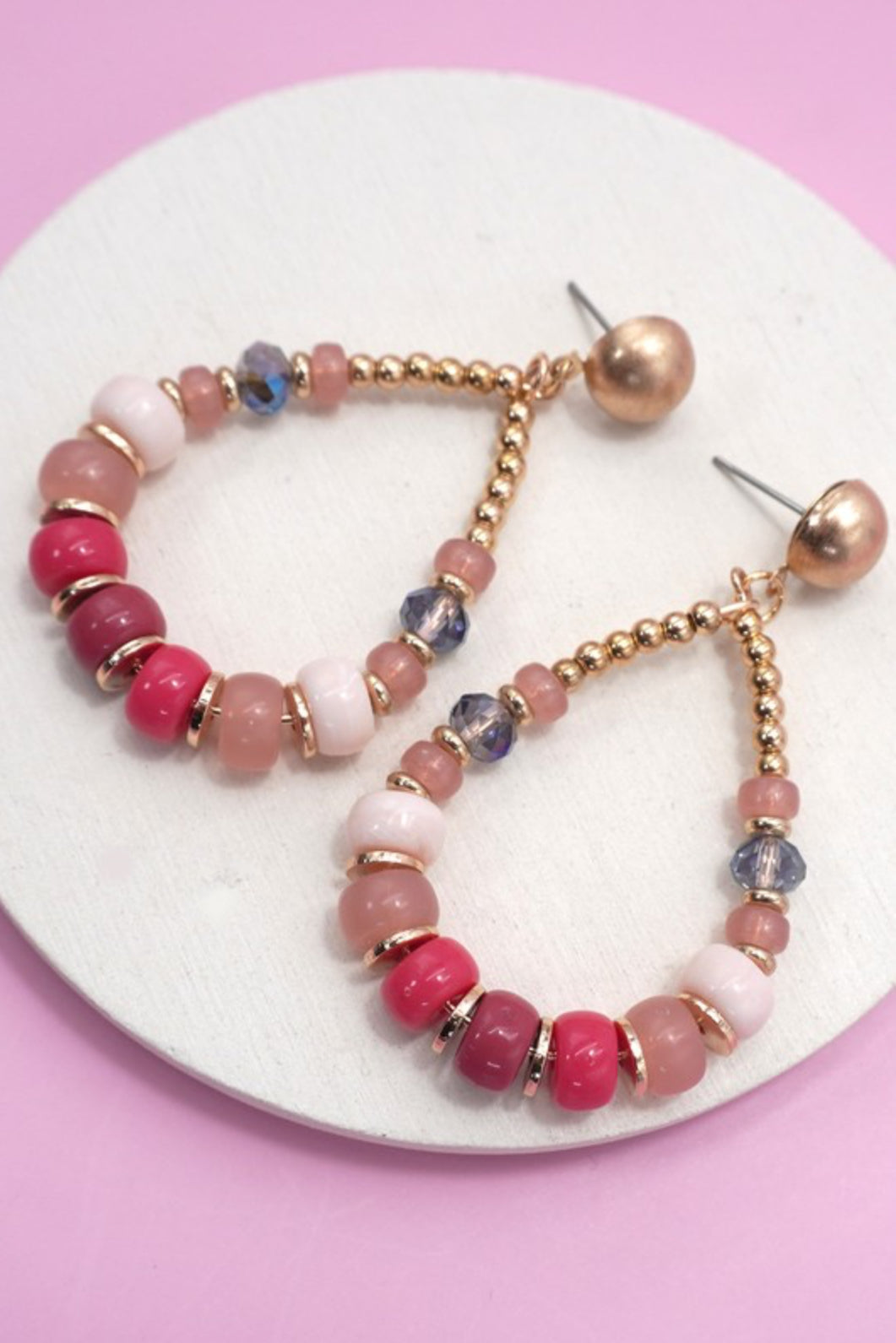 TEARDROP BEADED EARRINGS