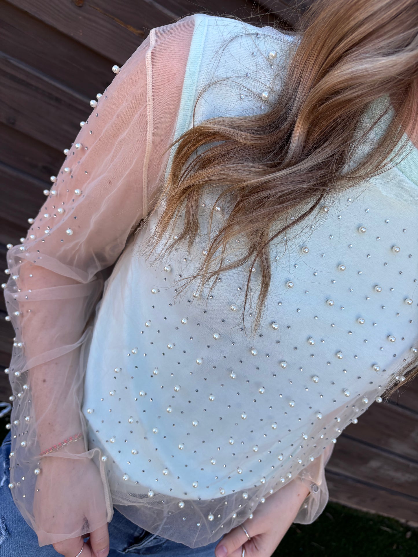 Pearl & Gem Mesh Top (M)