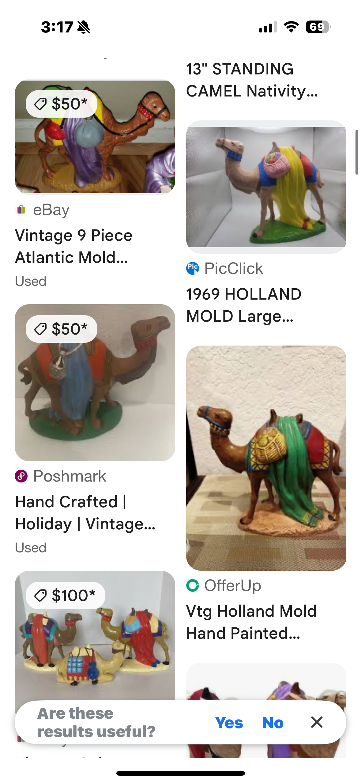 Vtg Handpainted Camel Mold