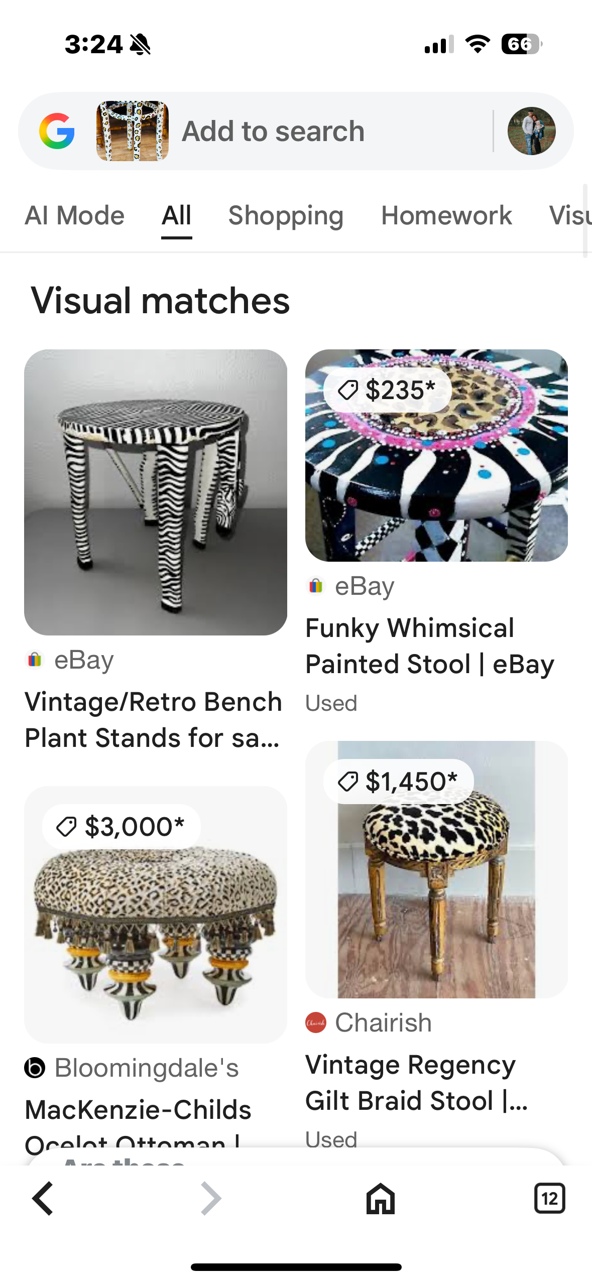Funky Whimsical Hand Painted Stool