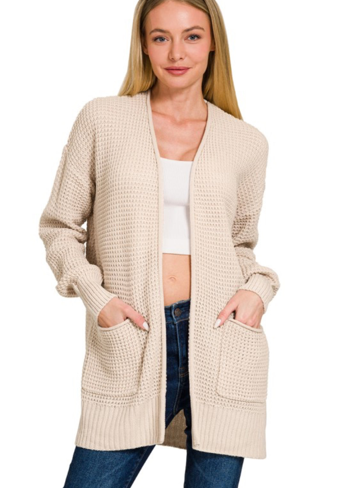 Waffle Cardigan