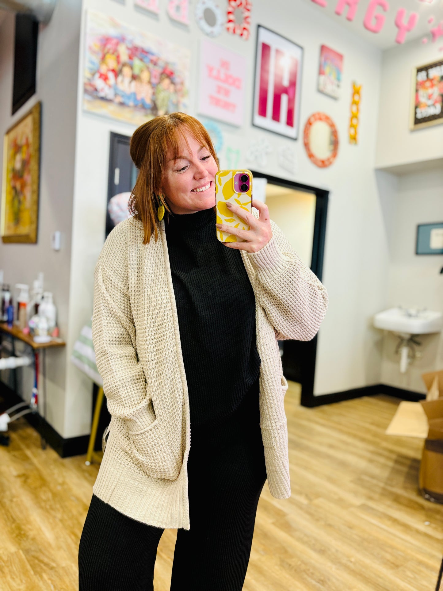 Waffle Cardigan