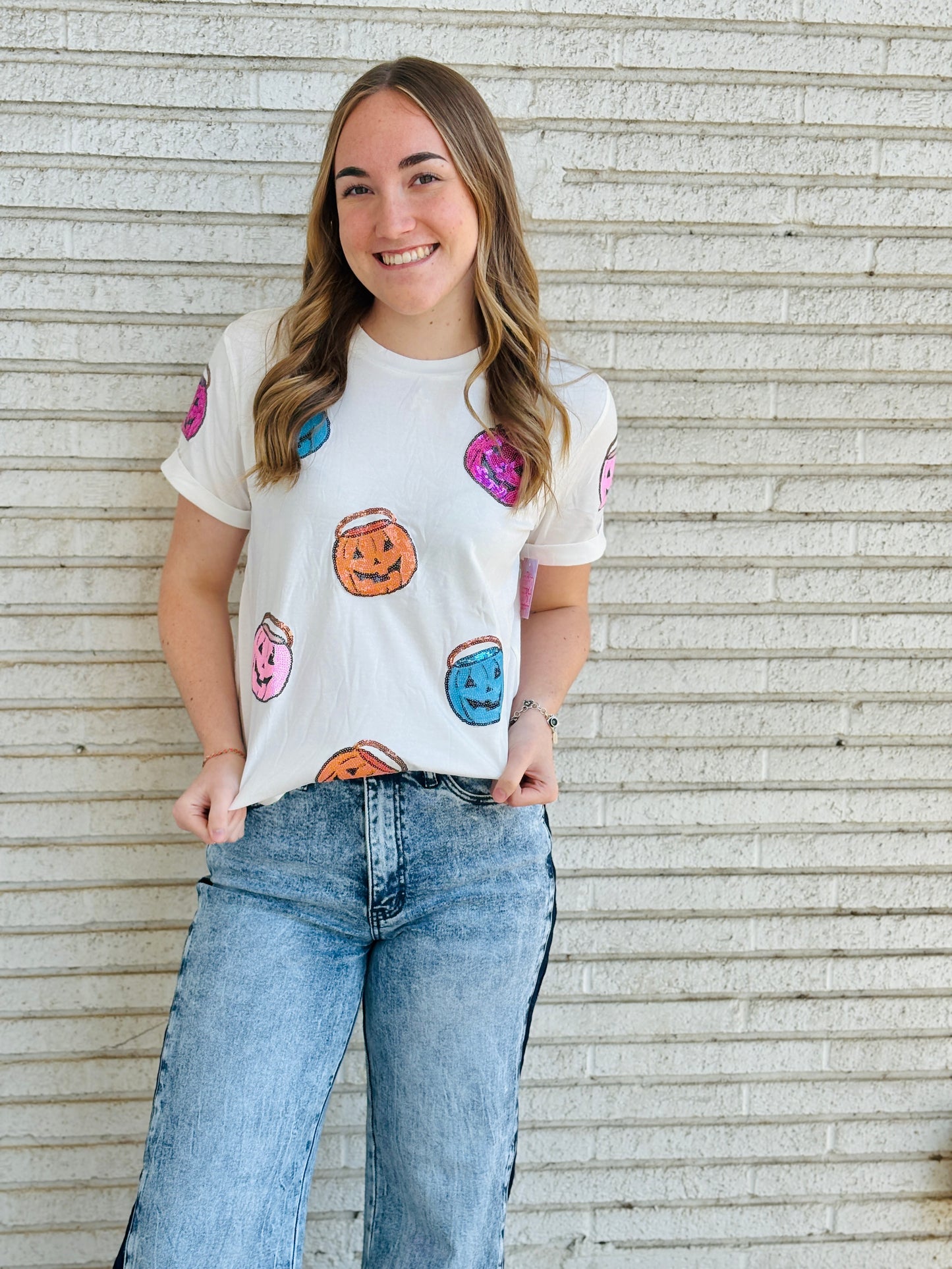 Sequin Jack O' Lantern Tee