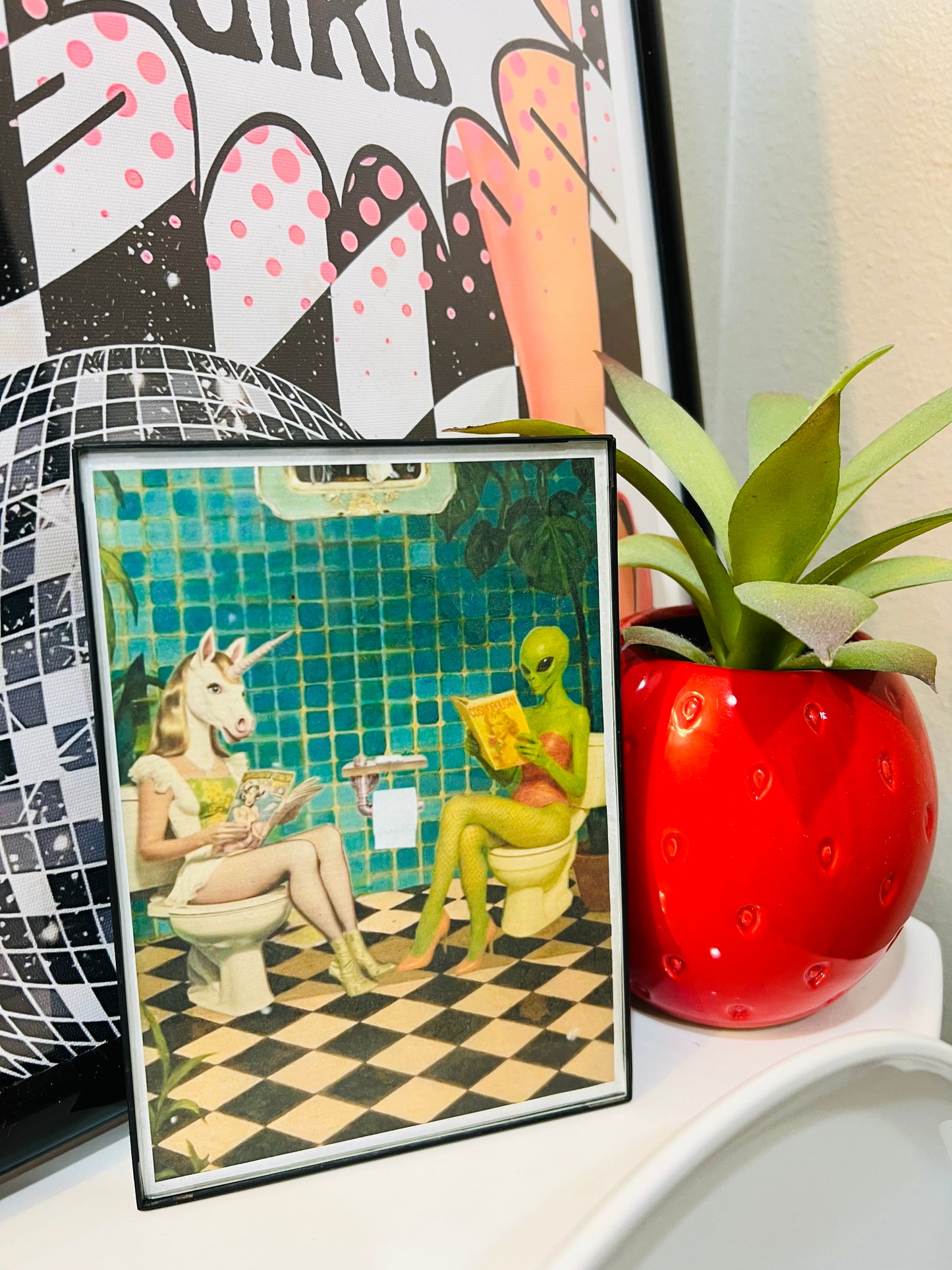 Alien & Unicorn Bathroom Frame