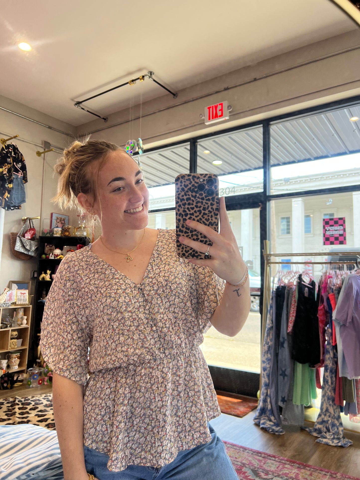 Floral Baby Doll Blouse M