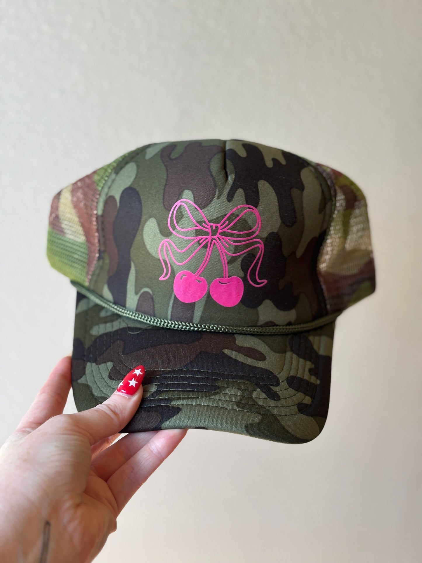 CHERRY TRUCKER CAP