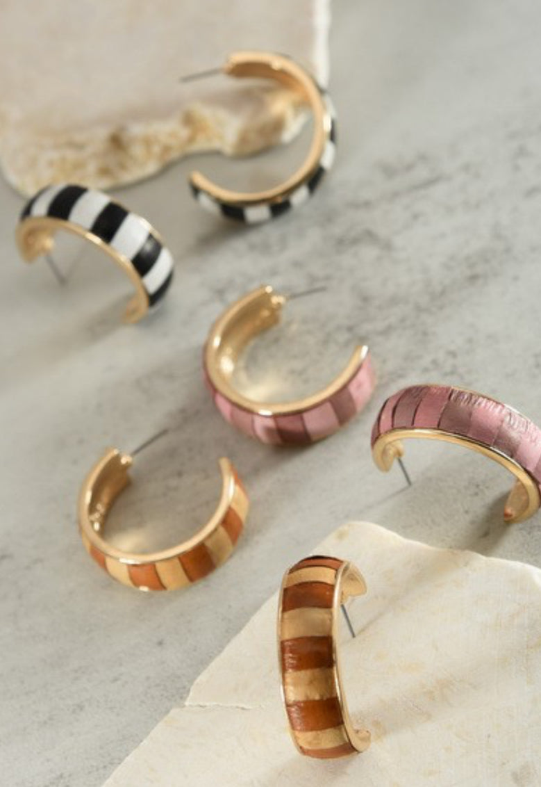 TWO TONED LEATHER HOOPS