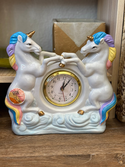 Double Unicorn Clock