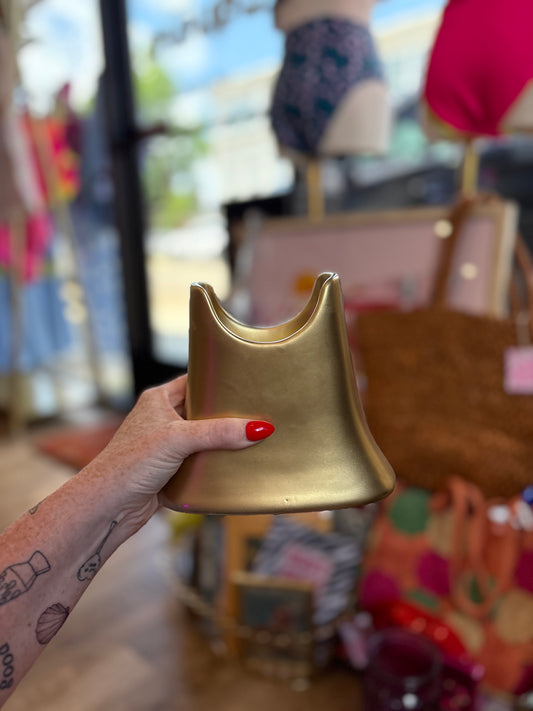 Gold "U" Planter / Brush Holder