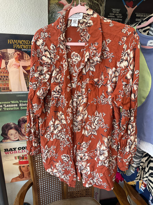Back in the Saddle Floral Button Up (XL)