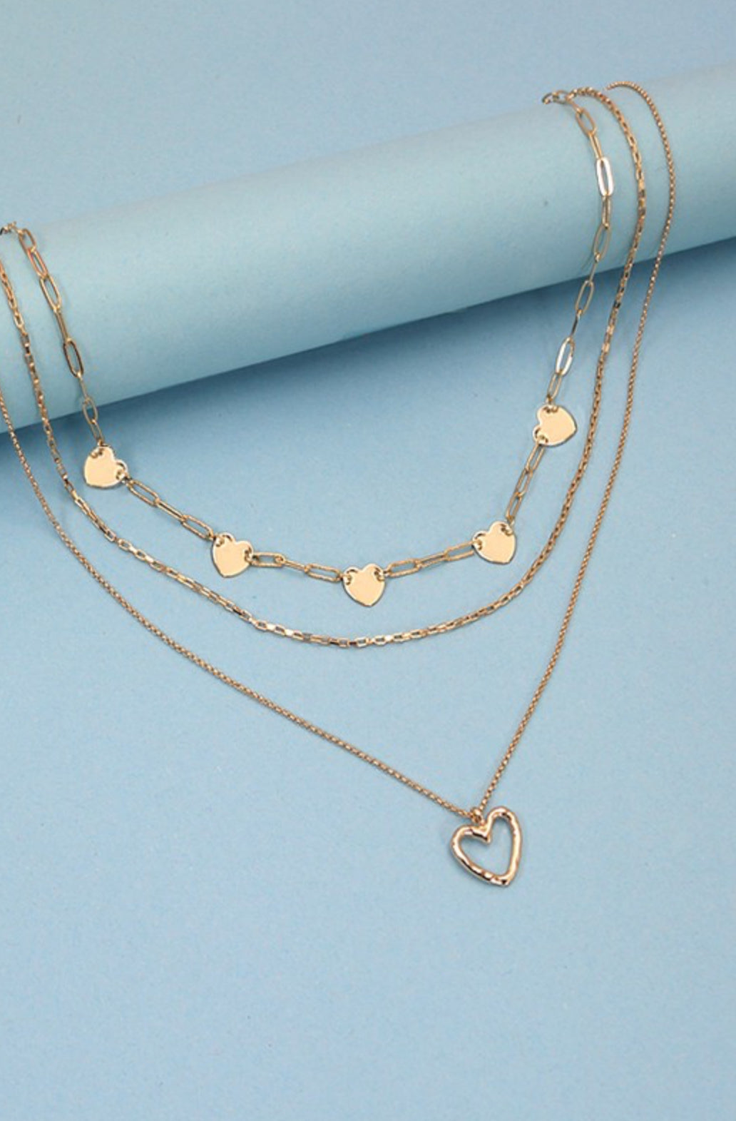 MULTI LAYER HEART NECKLACE