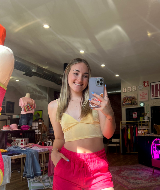 Knit Solid Cami Crop Top