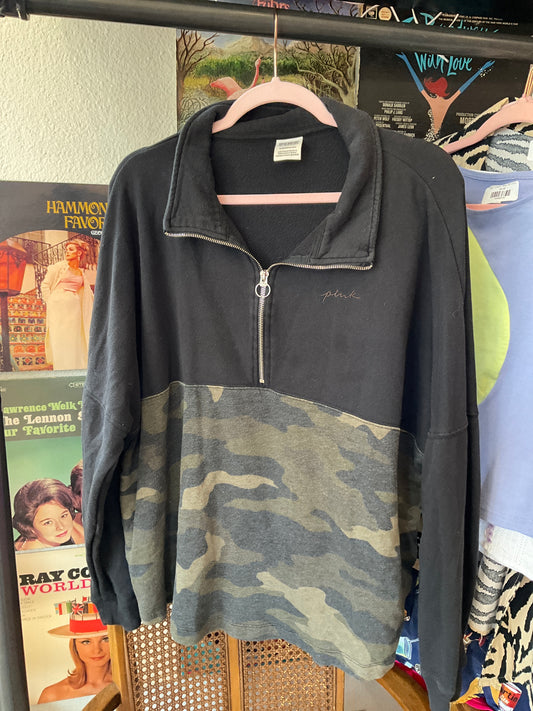 Pink Camo Quarter Zip (XL)