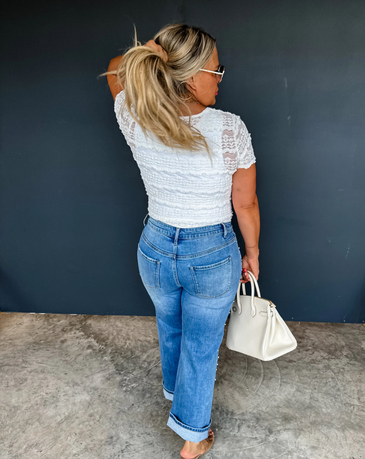{DIBS} - DENIM & PEARLS CROP JEAN