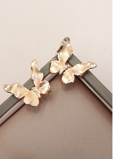 TEXTURED BUTTERFLY STUD EARRINGS
