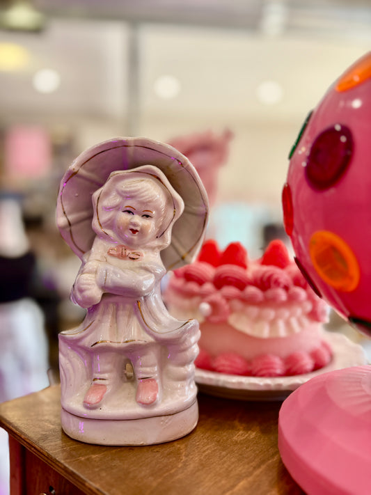 VICTORIAN STYLE GIRL UMBRELLA FIGURINE