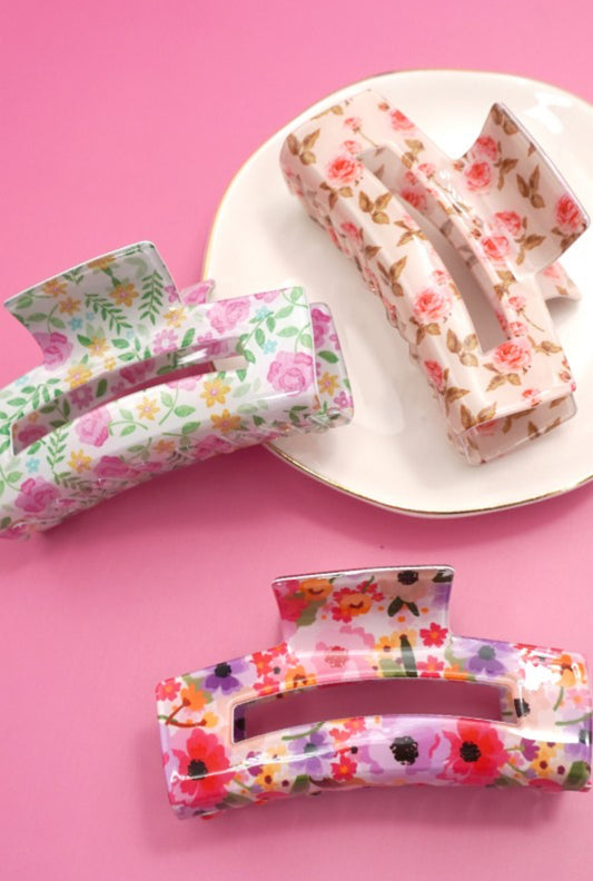 FLORAL DITSY HAIR CLAW CLIPS