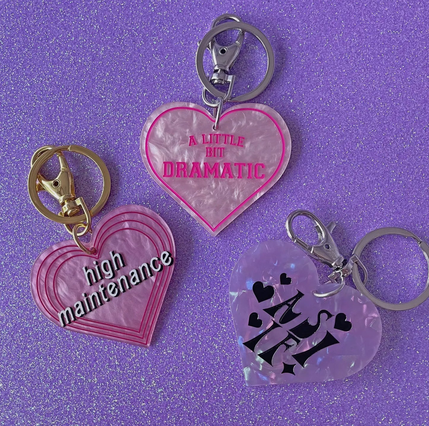 HIGH MAINTENANCE HEART KEYCHAIN