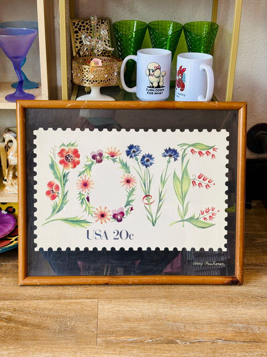 Vintage LOVE Stamp Art