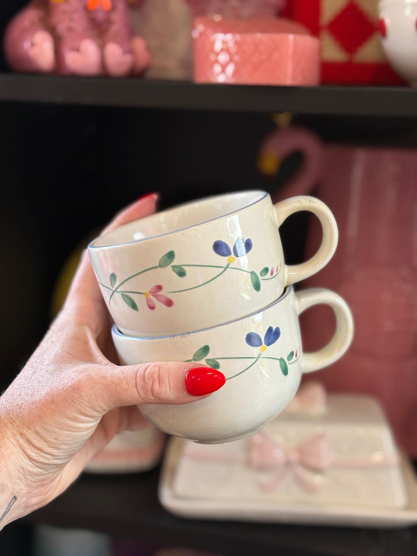 Floral Tea Mugs (Set of 2)