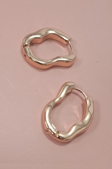 IRREGULAR SHAPE OVAL TITANIUM POST EARRINGS