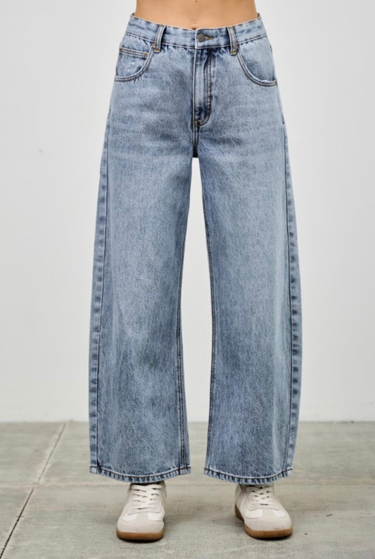 High Rise Low Curve Barrel Jeans