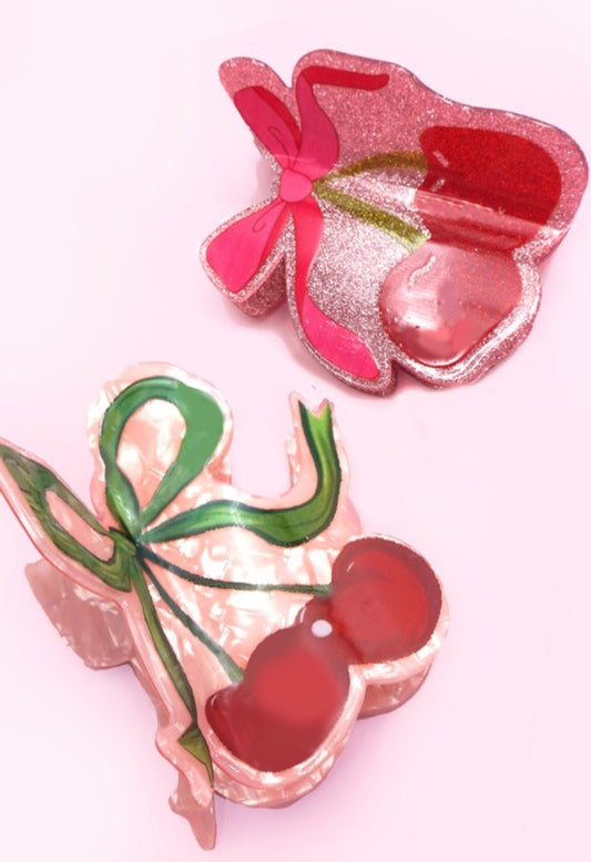 CHERRY HAIR CLAW CLIPS