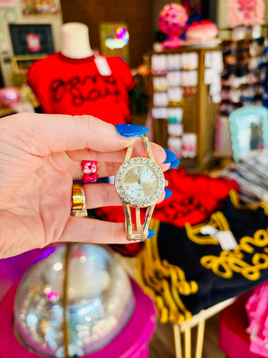RHINESTONE QUARTZ WATCH