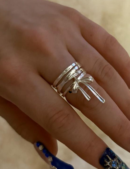 Sterling Silver Adjustable Bow Ring