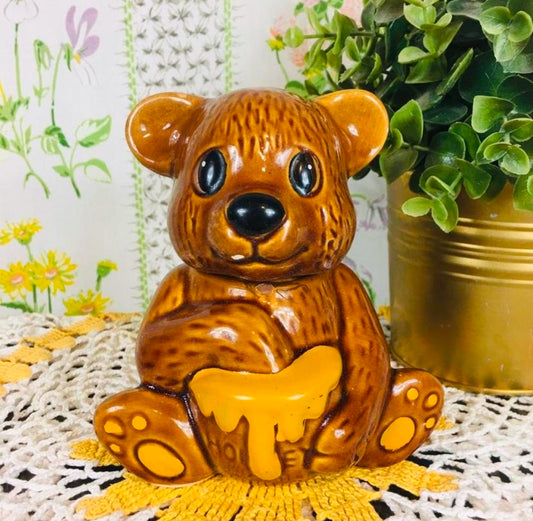 Vintage Honey
Pot Jar Ceramic Spoon Hole