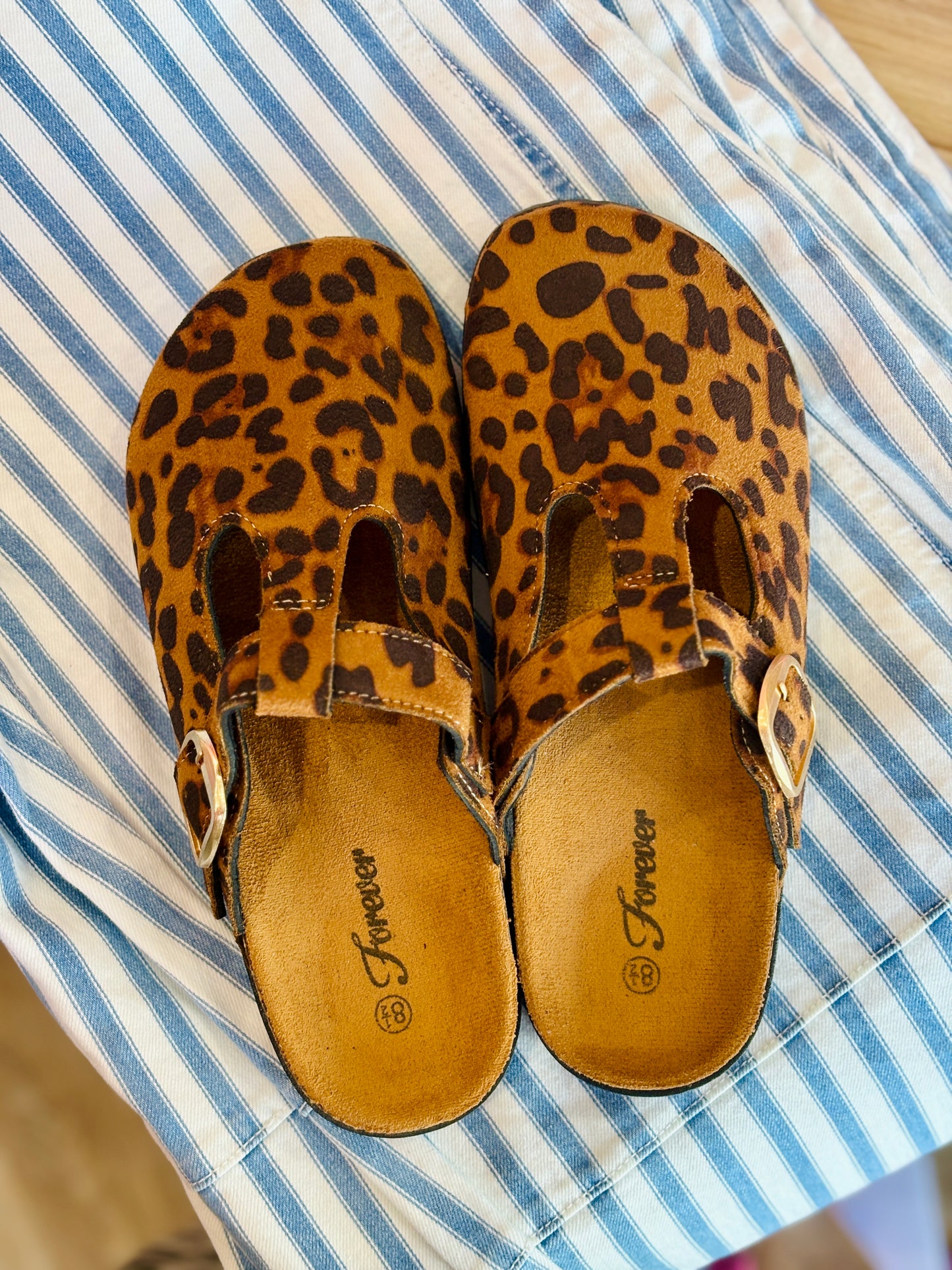 Leopard Clog Mules