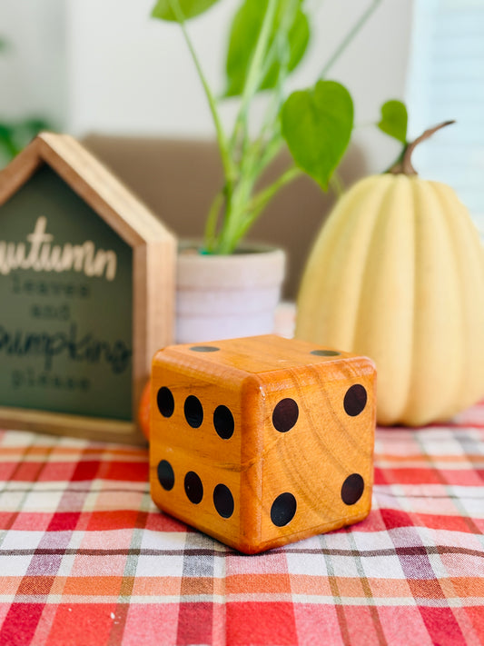 Oversized Wooden Dice Decor