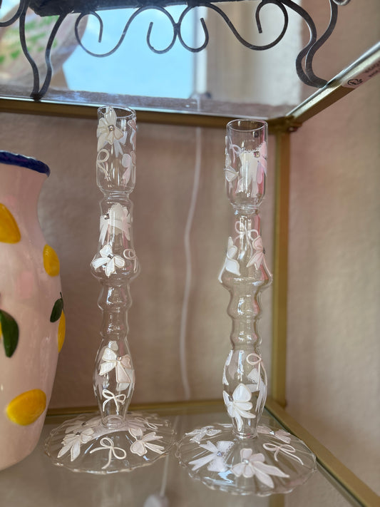 Bow Candle Stick Set