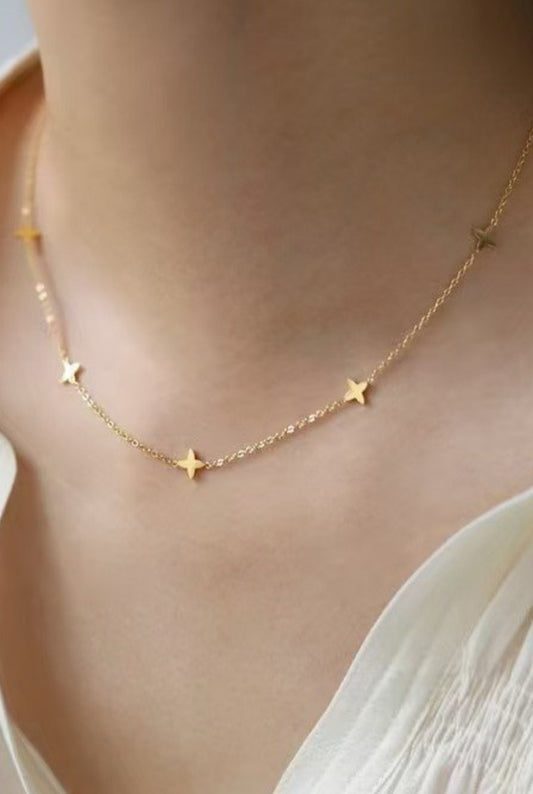 TITANIUM STEEL NON TARNISH MINI CROSS NECKLACE