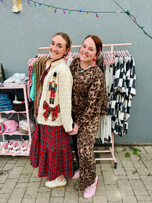 Leopard Print Raw Seam Set