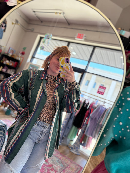 Vintage Bugle Boy Green Button up XL