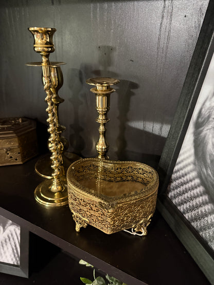 Brass Heart Jewelry Box