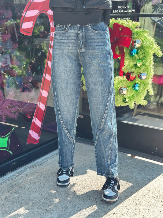 JULIE SEAMED BARREL JEANS