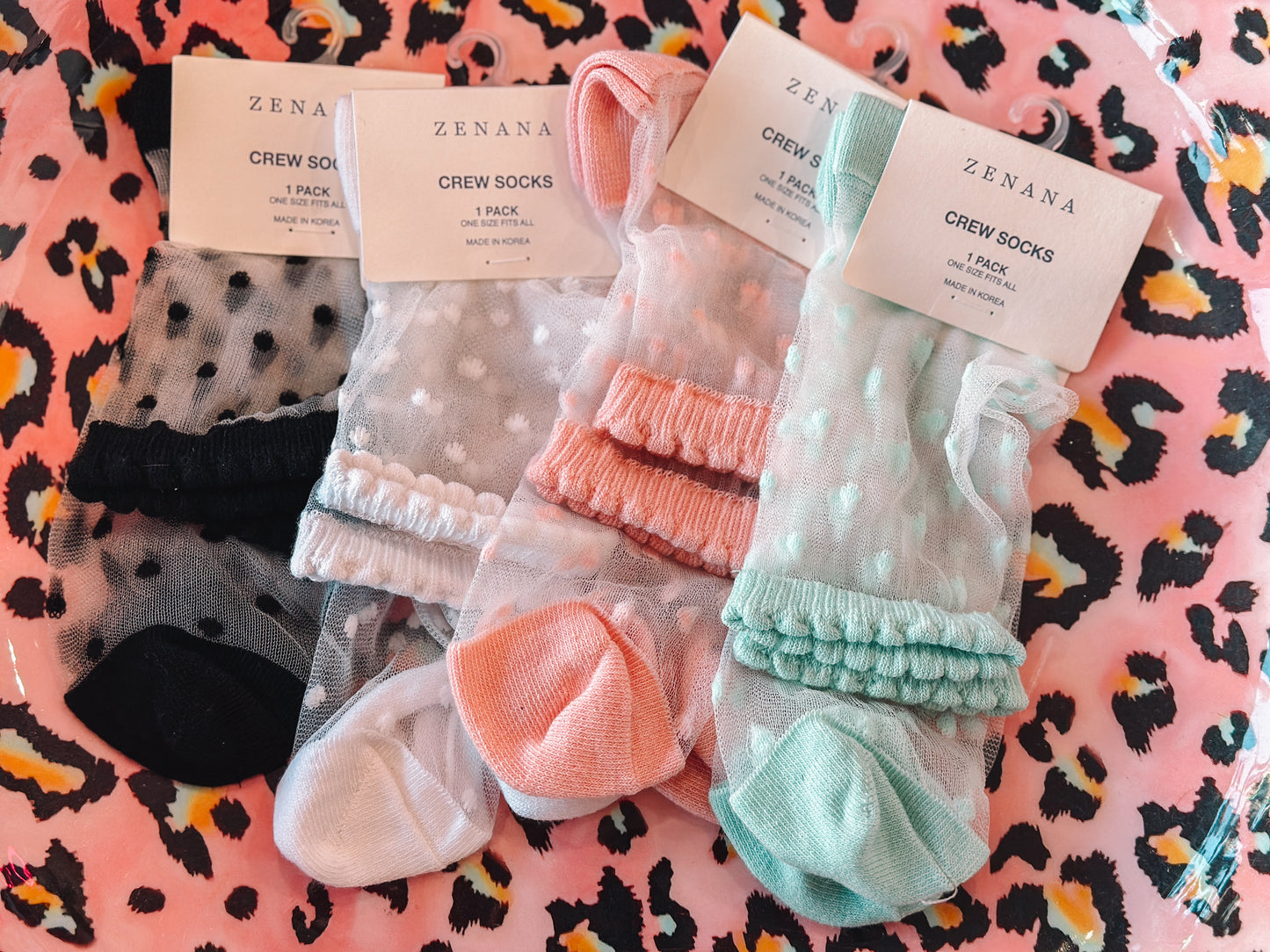 POLKA DOT MESH SOCKS