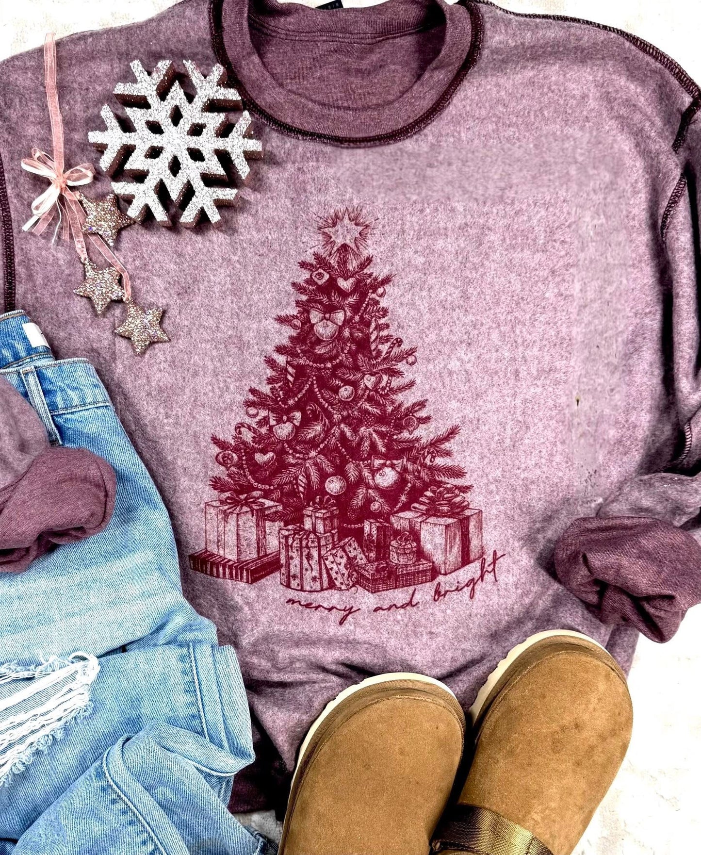 {PRE-ORDER} *Inside-Out* Merry And Bright Sweatshirt